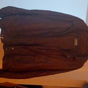 Rich brown leather jacket